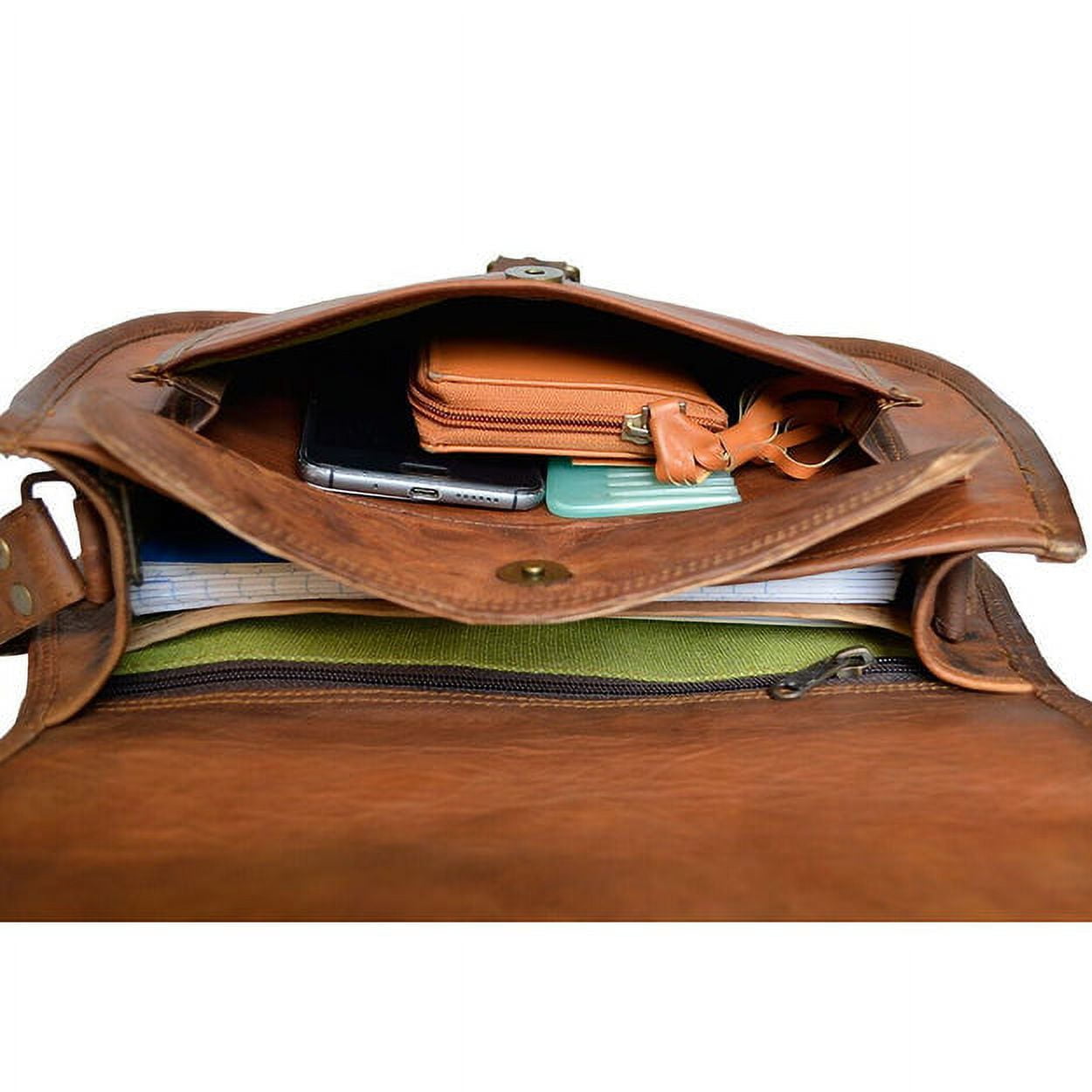 MaheTri Leather Crossbody Satchel Bag Vintage Brown Purses Handbags for Women and Girls