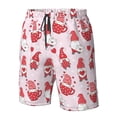 thumbnail image 2 of Yiaed Valentine Gnomes Print Men's Swim Trunks with Lining Quick Dry Sports Shorts Beach Shorts Boardshorts-3X-Large, 2 of 5