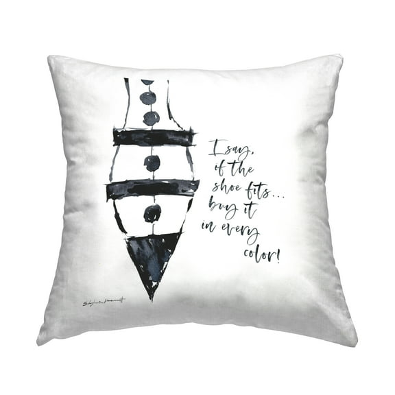 Stupell Industries If The Shoe Fits Fashion Heel Phrase Design by Stephanie Workman Marrott Throw Pillow