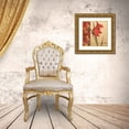 thumbnail image 3 of Unknown 12x12 Gold Ornate Wood Framed with Double Matting Museum Art Print Titled - Red Amaryllis Damasque, 3 of 4