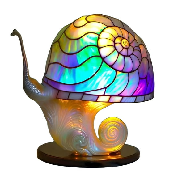HIBIBUD Painting Glass Mushroom Table Lamp,Stained Glass Plant Series Table Lamp,Table Lamp Night Light,Vintage Desk Lamps Decorative Bedside Lamp For Home Bedroom Decor Gift