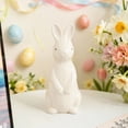 thumbnail image 3 of Ceramic Easter Bunny Decor, Hugging Belly Bunny Statue, Cute Home Desk Decoration for Home Desk Shelf Decor(White), 3 of 6