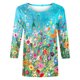 thumbnail image 3 of ICHUANYI Clearance Fashion Woman Round Neck 3/4Sleeve T-Shirt Printing Blouse Tops Sweatshirt(Green, S) ICHUANYI WER2023080801168, 3 of 4