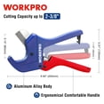 thumbnail image 4 of Cortador de tubos WORKPRO con trinquete de PVC, 2,5 cm, PEX, PVC, PPR, 4 of 9