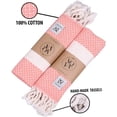 thumbnail image 6 of Luxury Linen Turkish Hand Towels for Bathroom Set of 2, Diamond Weave Soft Cotton, 16 x 40 Inches Decorative Peshtemal-Pack of 2, Orange, 6 of 7