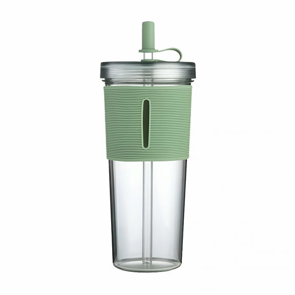 LAMIRO Acrylic Travel Tumbler with Lid and Straw | 32Oz Insulated Double Wall Reusable Cups, Clear/ High Temperature Resistance