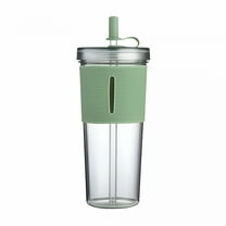 LAMIRO Acrylic Travel Tumbler with Lid and Straw | 32Oz Insulated Double Wall Reusable Cups, Clear/ High Temperature Resistance