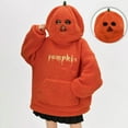 thumbnail image 2 of Certgust Hoodies for Women Under $15 Womens Halloween Plush Hoodie with Pumpkin Head Graphic for Cozy Fall Winter Fuzzy Pullover Style, 2 of 7