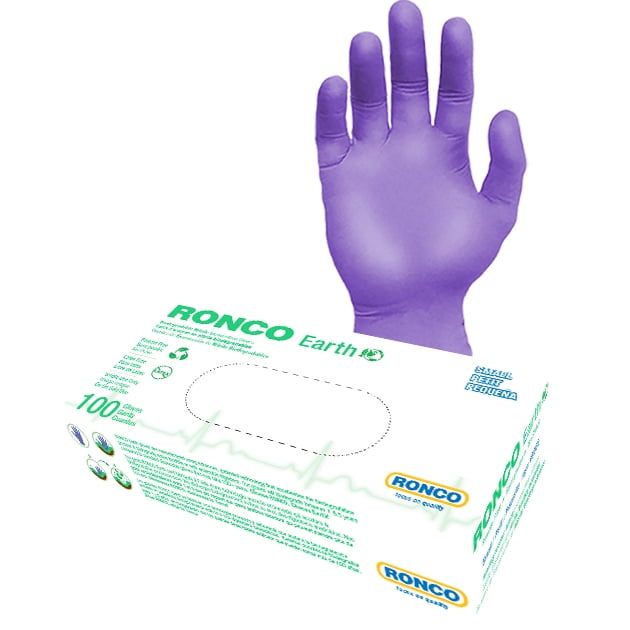 RONCO Earth, Violet Biodegradable Nitrile Examination Glove - 3 mil (1,000 gloves / case)
