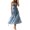 Light Blue, variant on Women's Cutout Square Neck Midi Cami Dress with Ties and Ruched Backless Fit 95% Polyester 5% Spandex Imported Easy Care