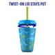 thumbnail image 5 of Ello Kids - Vasos de pl&aacute;stico reutilizables que cambian de color con tapas giratorias a prueba de salpicaduras y pajita, sin BPA, apto para lavaplatos, 12 onzas, selva tropical, Ello NA, 5 of 7