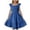 Blue, variant on XINXIAOO Girls Summer Dresses Cute Double Layer Ruffled Sleeve Smocked Flowy Dress Fluffy Summer Dresses Casual Party Sundress for Kids, Size 3T-14Y