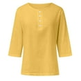 thumbnail image 4 of Summer Tops for Women Summer Shirts for Women Casual Turtleneck Long Sleeve Solid T Shirt T Shirt Long Sleeve Shirts Athletic Wear Woman Tops Pack Yellow L, 4 of 5