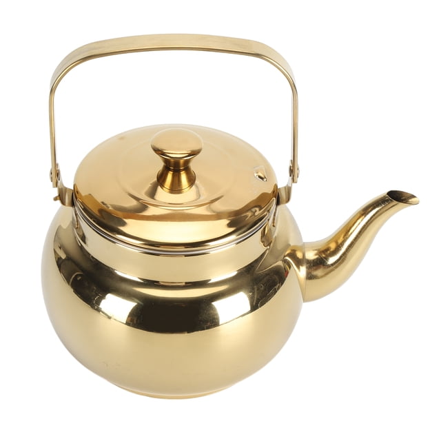 Tetera para estufa, tetera de acero inoxidable con infusor, fácil de Limpiar, Capacidad Moderada, Calor Rápido, Para Té Verde, Dorado, Dorado, Dorado