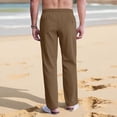 thumbnail image 5 of Men Casual Loose Multi-Pocket Yoga Pants with Elastic Waist, Trousers Joggers, Straight Leg Drawstring, Lightweight Breathable Quick Dry, Gym Workout Running Hiking | AKLJWH,Coffee 4XL, 5 of 8