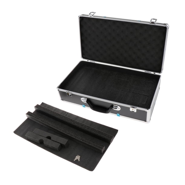 Estuche para micrófono, caja de herramientas para micrófono, resistente a golpes e impactos, con esponja para estudio y escenario. 51x27x14cm negro