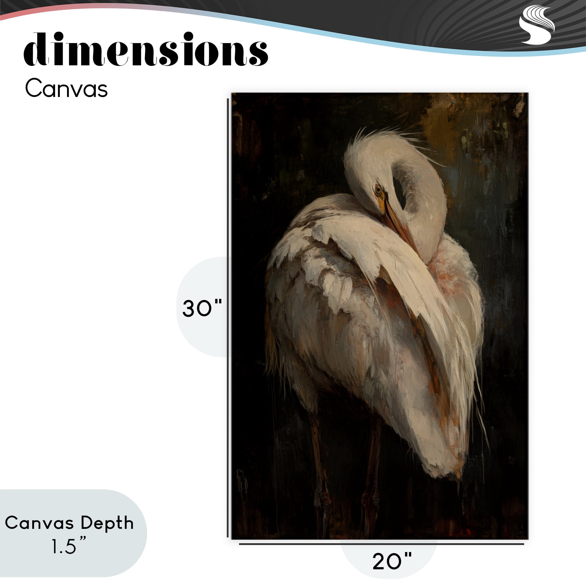 Stupell Industries Sleeping Egret in Golden Light Canvas Wall Art, design by Petal Prints Design