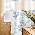 thumbnail image 3 of No Hook Shower Curtain, Blue Grey Coral Coastal Shower Curtains for Bathroom with See Through Top Window, Summer Beach Seaside Nautical Waterproof & Washable Bath Curtain 66"x72", 3 of 9
