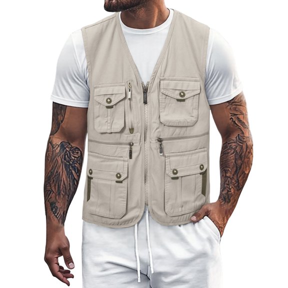 Men's Casual Cotton Jacket Available in White, Beige, Khaki, Army Green, Brown | Sizes XL XXXXL