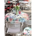 thumbnail image 4 of Outdoor Tablecloth with Umbrella Hole and Zipper, Coastal Turtle Round Table Cloth 54 Inch Waterproof Tablecloth, Nautical Ocean Coral Starfish Seashells Picnic Table Cover for Patio Camping, 4 of 7