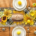 thumbnail image 3 of Dalrosia Sunflower Bee Flower Polka Dot Summer Table Runner, Seasonal Kitchen Dining Table Decoration for Indoor Party Home 12x72 Inch, 3 of 5