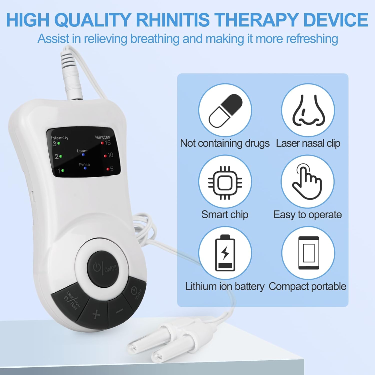 Portable Red Light Device for Nose, 650nm Red Light Nasal Therapy Device