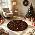 thumbnail image 6 of 3D Illusion Christmas Rugs,23.62" Optical Illusion Round Mat, Machine Washable, Velvet Christmas Decor, Living Room & Bedroom, Festive Holiday Decor(E), 6 of 6