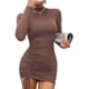 thumbnail image 1 of Vestido mini ajustado con cordón y manga larga para mujer sexy para discoteca, 1 of 6