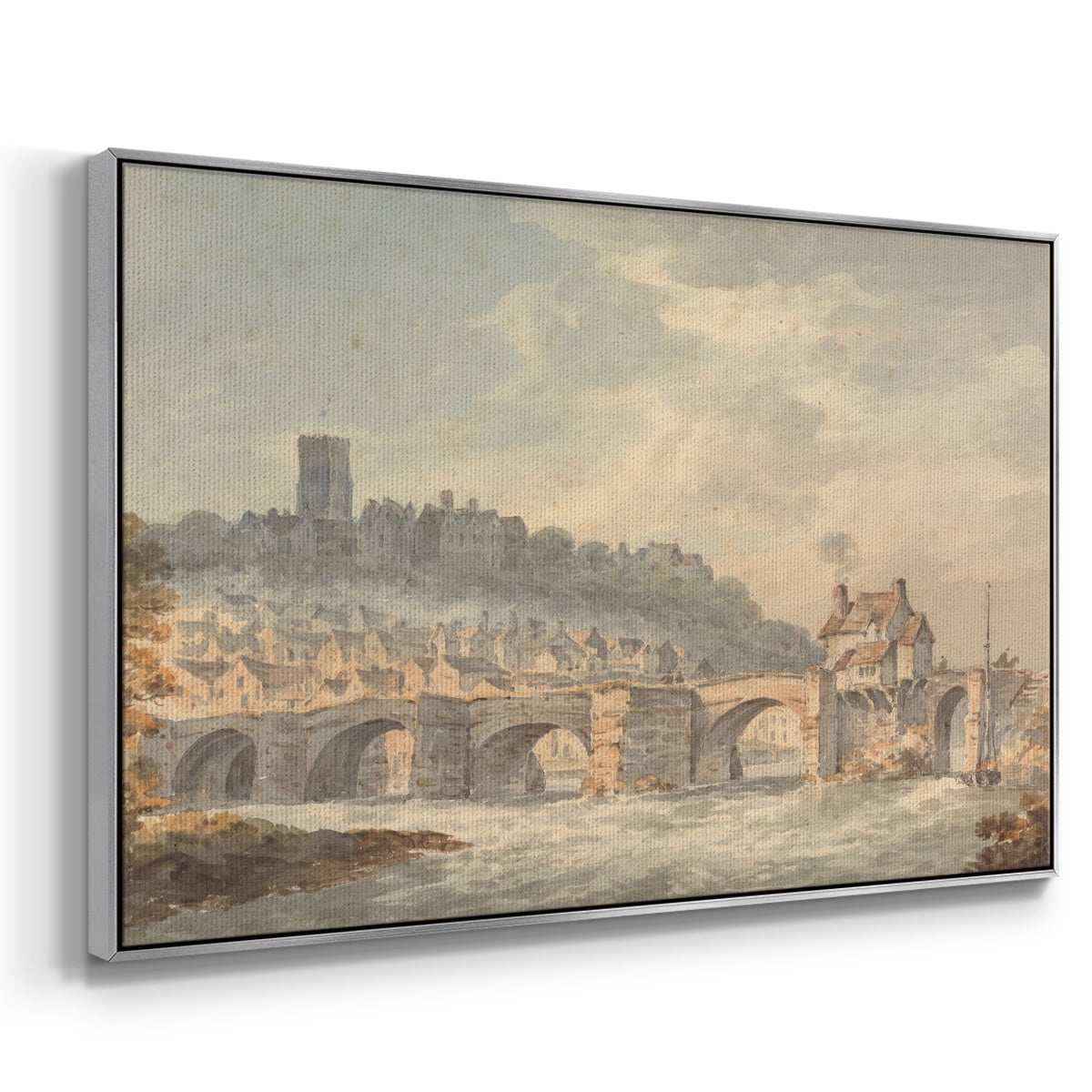 Vintage Landscape-CCCXCII By Wexford Home Framed in Silver Wood Gallery Wrapped Canvas 25 in. x 37 in.