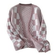 thumbnail image 2 of Qepwscx Women Casual Tops Chunky Knit Cardigans Long Sleeve Open Front Puff Sleeve Kimonos Cardigans Plaid Sweaters Outerwear Coats 2025 Trendy Shawl Blouses Loose Fits for Women, 2 of 3