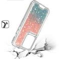 thumbnail image 2 of For Samsung Galaxy s24 Epoxy Sticker Glitter 3in1 Shockproof Transparent Hybrid Case - Pink + Light Blue, 2 of 3