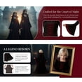 thumbnail image 4 of Virmaxy Girls Halloween Costume High Collar Lace Up Front Gothic Dress Long Bell Sleeve Floral Maxi Dress for Vampire Witch Party Sizes 3T 13Y, Wine, 4 of 11
