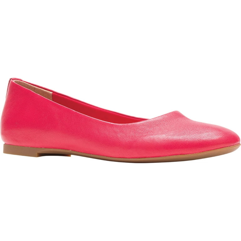 Women s Hush Puppies Kendal PF Ballet Flat Fire Red Full Grain