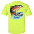 thumbnail image 2 of Fair Game Rainbow Trout Fishing T-Shirt, fly fishing, Fishing Graphic Tee-Safety Green-L, 2 of 4