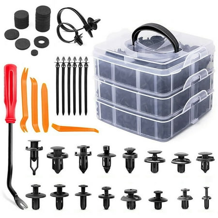 

DTOWER Pack of 721 Car Retainer Clips Fasteners Clip with Cable Ties Fastener Remover Rivets Accessories Parts Kit for Door Trim Panel