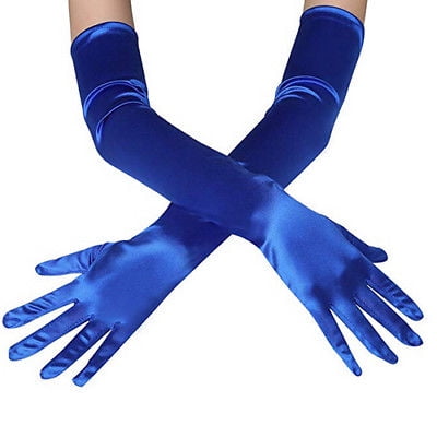 Lange Elegante  metallic Lycra Handschuhe/ Long Lycra Gloves 