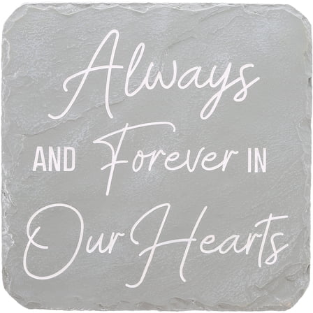 Pavilion Gift Company 25323 Always & Forever-7.75" x 7.75" Garden Stone, Light Gray, White
