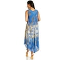 thumbnail image 2 of Sakkas Ombre Floral Tie Dye Tank Sheath Caftan Rayon Dress - Blue / Mustard - One Size, 2 of 5