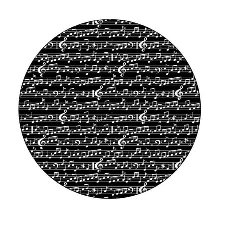 

Music Note Round Fitted Tablecloth with Elastic Edged Waterproof Table Cover Table Protector for Dining Kitchen Picnic Party 40 -44