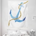 thumbnail image 1 of Anchor Tapestry, Watercolor Beach Things Artistic Coastal Design Ocean Adventure Journey, Wall Hanging for Bedroom Living Room Dorm Decor, 60W X 80L Inches, Pale Blue Pale Coffee, by Ambesonne, 1 of 2