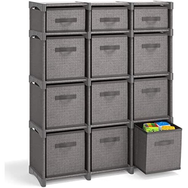 12 Cube Storage Organizer Gray Cube Organizer Shelf, DIY Storage