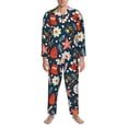 thumbnail image 3 of Lsque Holiday Christmas Cookies Pattern Long Sleeve Pajama Set for Men - Soft 2-Piece Sleepwear and Loungewear Set with Pockets, Comfy Nightwear-Small, 3 of 7