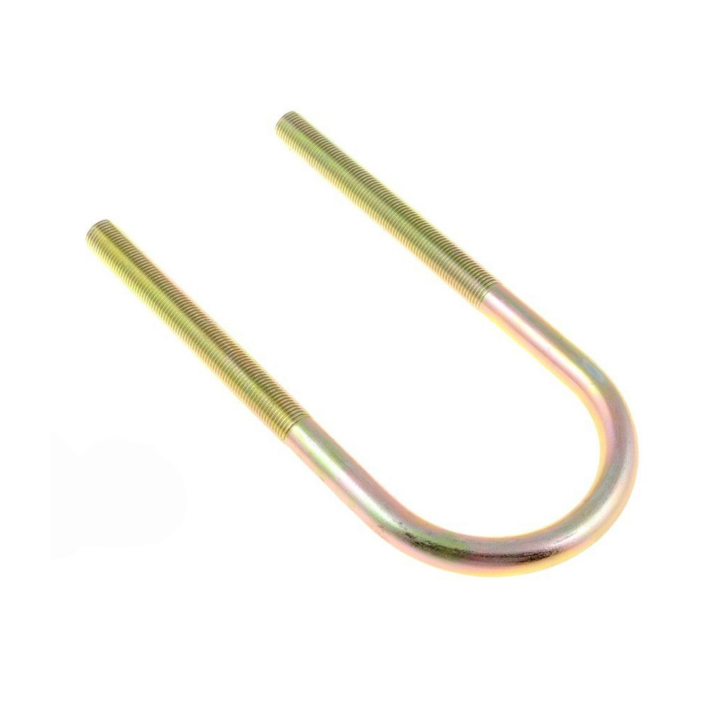 KarParts360 Threaded U-Bolt | Steel | Yellow Zinc | Fine Thread | Round U-Bolt | Heat Hardened | 9/16 Inches Thread Diameter