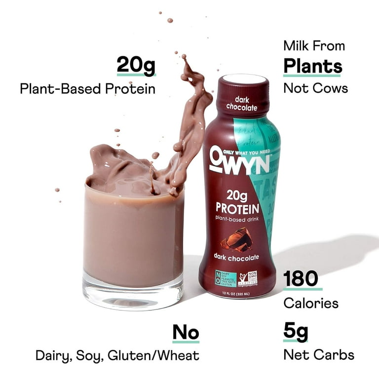 Owyn Plant-Based Protein Shake - Dark Chocolate (4 Drinks) by Only