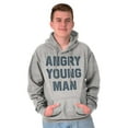 thumbnail image 3 of Angry Young Man Funny Teen Adolescent Men's Big & Tall Graphic Hoodie Brisco Brands 2X, 3 of 5