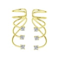 thumbnail image 2 of Bling Jewelry Triple Spiral CZ Crawlers Wire CZ Ear Cuff Pin Earring Gold Sterling Silver, 2 of 6