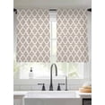 thumbnail image 3 of Beige Moroccon Semi Sheer Curtains 54 Inch Length 2 Panels Set, Farmhouse Minimalist Abstract Geometric Sheer Kitchen Curtain Privacy Voile Window Curtain for Living Room Bedroom Rod Pocket Drapes, 3 of 7