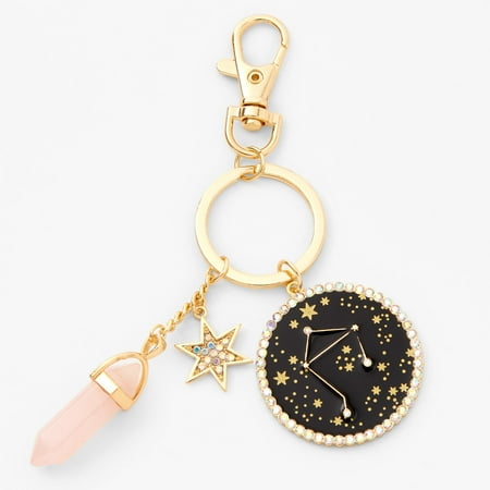 Claire's Gold Mystical Geml Zodiac Keychain - Libra, Metal