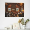 thumbnail image 6 of Naloa Log Cabin Inside Print Canvas Picture,Wall Pictures, Modern Decorative Poster,Art Prints for Bedroom, Toilet, 40 x 30 cm, Built-in Wooden Frame, 6 of 6
