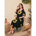 thumbnail image 2 of VEPKUL Maxi Dress for Women Casual Summer V Neck Cold Shoulder Short Sleeve Split Long Beach Dresses with Pockets, 2 of 8